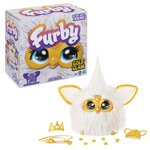 Hasbro Furby interaktivt kosedyr, Gold Glam, fra 6 år