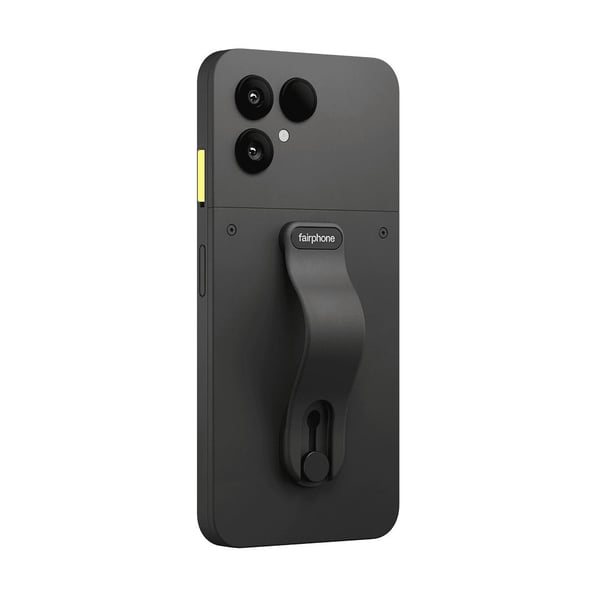 Fairphone - Baksidan med fingerloop för mobiltelefon - horisont svart