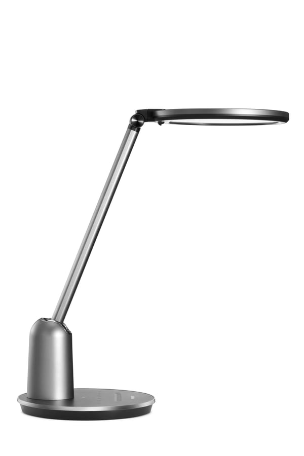 Philips Funksjonell Einstein-skrivebordslampe, Mørkegrå, Metall, Soverom, Stue, Kontor, Tidsriktig, IP20, II