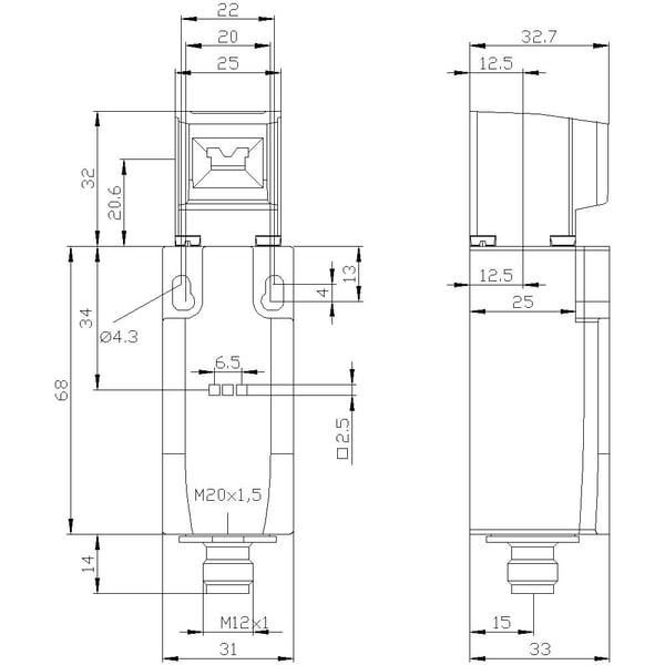 Siemens 3SE52341RV401AF3 3SE5234-1RV40-1AF3 Turva-asentoanturi 3 A IP65 1 kpl, muovi, IP65, 56 mm, 166,5 mm, 77,5 mm, 127 g