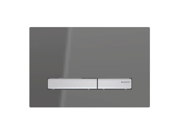 Geberit Sigma 50 kontrollplatta i rökt glas/krom