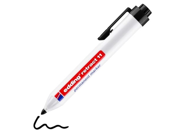edding retract 11 - Markering - permanent - svart - 1.5-3 mm - indragbar