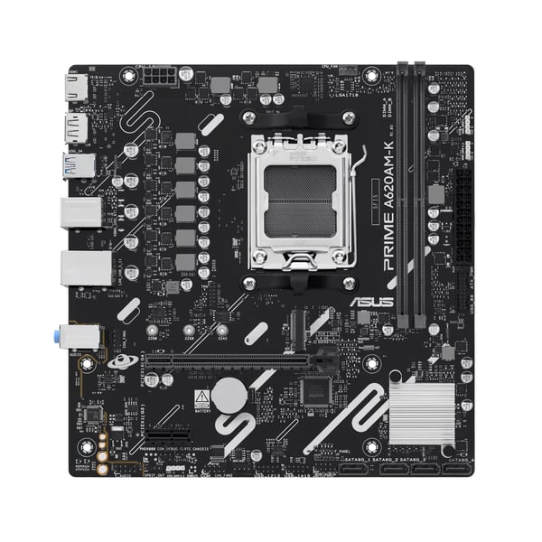 ASUS PRIME A620AM-K - Moderkort - micro ATX - Socket AM5 - AMD A620A Chipuppsättning - USB 3.2 Gen 1 - Gigabit LAN - inbyggda grafiken (CPU krävs) ...