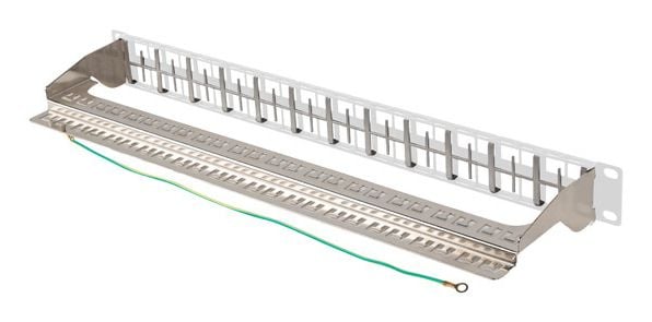 Lanberg Patch Panel tomt 48 porter 1U 19" FTP for Keystone-moduler grå