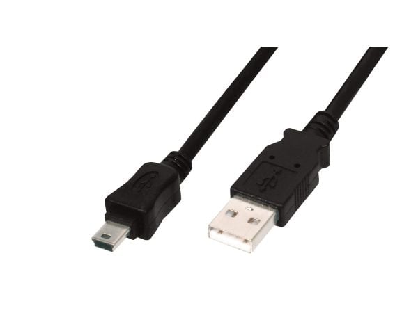 ASSMANN Basic - USB-kabel - USB (hane) till mini-USB typ B (hane) - USB 2.0 - 1 m - formpressad - svart