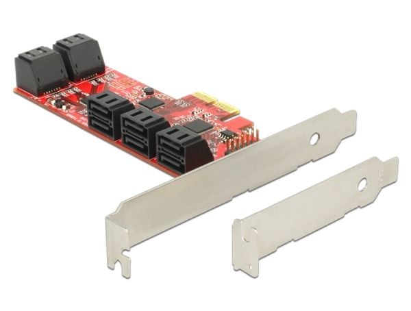 DeLOCK 89384 SATA-ohjainkortti 10 SATA-porttia 6 Gb/s PCIe 2.0 x2 matalaprofiili