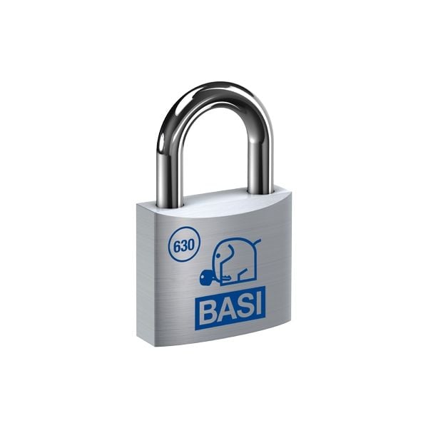 BASI 6300-3000, Konventionellt hänglås, Tangentlås, Lika låsning, Silver, Gjuten aluminium, Härdat stål
