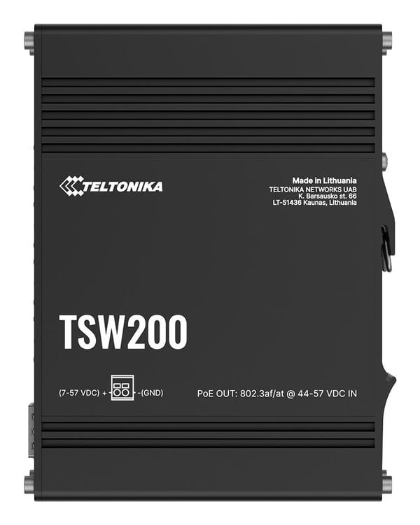 Teltonika TSW200, Hallitsematon, Gigabit Ethernet (10/100/1000), Power over Ethernet -tuki, Seinäkiinnitteinen