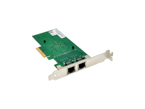 MicroConnect - Nettverksadapter - PCIe 2.0 x4 - Gigabit Ethernet x 2 - grønn, sølv