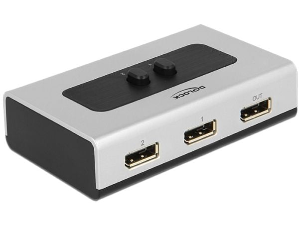 Delock - Video-/ljudomkopplare - 2 x DisplayPort - skrivbordsmodell
