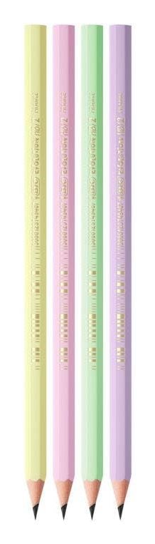 BIC Evolution, 2HB, Grønn, Rosa, Lilla, Gult, Sekskantet, 16 mm, 177 mm, Boks