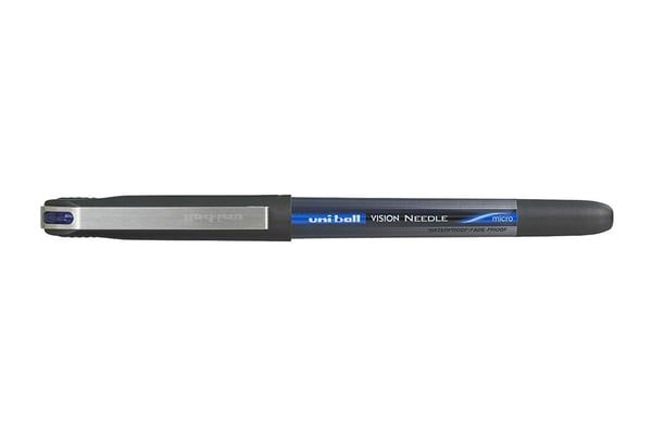 Bic Uni Vision 185 Needle Point Roller blå skrivefarge Micro tube spiss (salg/restparti: pris for 12 stk.)
