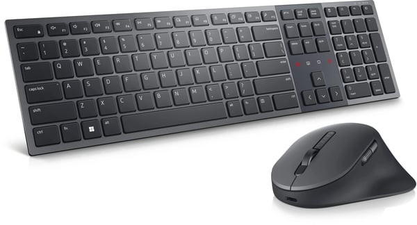Dell Pro Premium Collaboration KM900 - Sats med tangentbord och mus - samarbete - bakgrundsbelyst - trådlös - 2.4 GHz, Bluetooth 5.1 - QWERTY - USA...