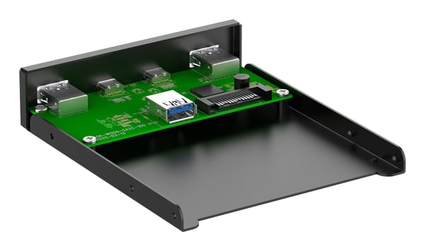 InLine 33456C, 8,89 cm (3.5"), I / O-portarspanel, Svart, Metall, 10 Gbit/s, VL822