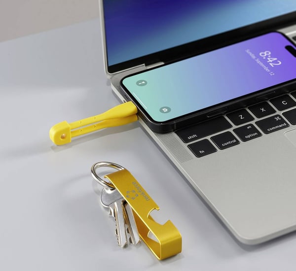 Renkforce USB-kaapeli USB 2.0 USB-C® stik 0.15 m Gul #####Key fob, #####Pullonavaaja RF-6721082