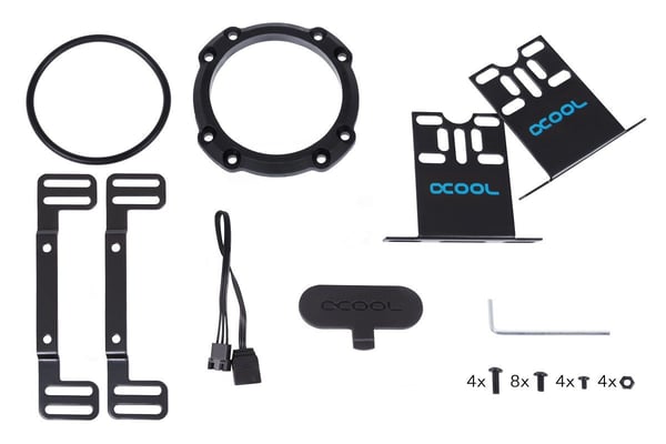 Alphacool Aurora D5, Reservoar, Acetal, Aluminium, Glass, Sort, Gjennomsiktig, 77 mm, 77 mm, 242 mm