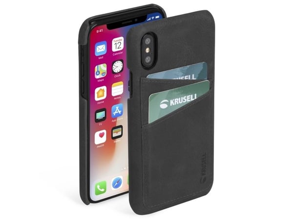 Krusell Sunne 2 Card Cover, Suojus, Apple, iPhone XS Max, 16,5 cm (6.5"), Musta