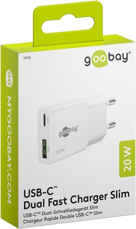 Goobay Dual, Innendørs, AC, 12 V, Hvit