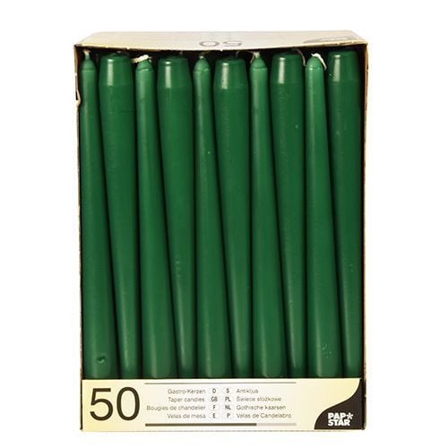 PAPSTAR - Stearinlys - konusform - mørk grønn (en pakke 50) PAPSTAR - Stearinlys - konusform - mørk grønn (en pakke 50)
