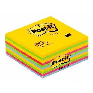 Post-it® Notes kubusblok, ultrafarver, 76 mm x 76 mm, 450 arkkua