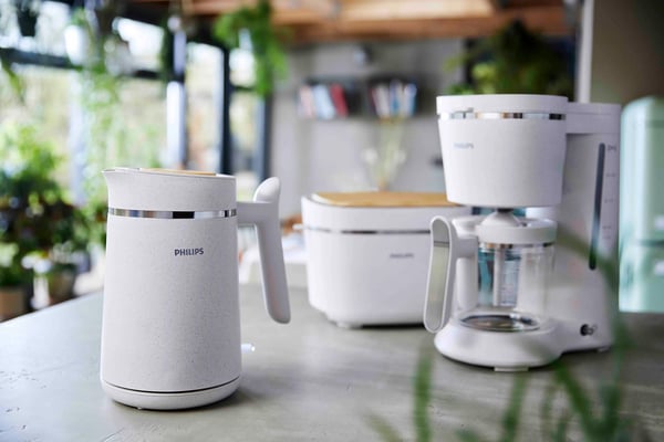 Philips 5000 Series HD9365 Eco Conscious Edition - Vattenkokare - 1.7 liter - 2.2 kW - matt silkesvit