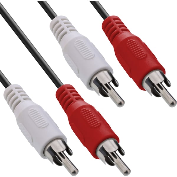 InLine 2m 2x RCA M/M, Hankontakt, 2 x RCA, Hankontakt, 2 m, Svart
