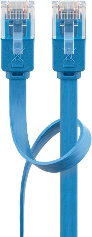 Goobay CAT 6 Flat Patch Kabel, U/UTP, Blå - Kabellengde 5 m