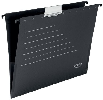 Leitz ALPHA - Hängfil - V-Base, 15 mm - för A4 (210 x 297 mm) - kapacitet: 150 ark - tabbad - svart