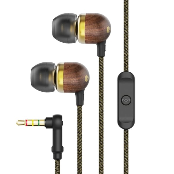 House of Marley Smile Jamaica - Ørepropper med mikrofon - i øret - kablet - lydisolerende - messing