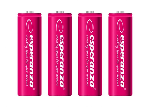 Esperanza - Batteri 4 x AA-type - NiMH - 2000 mAh - rød