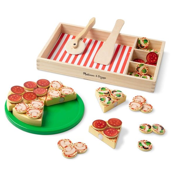 Melissa & Doug Wooden Pizza Party, Lelukattilasarja, Pizza Party, 3 vuosi/vuosia, Puu, Monivärinen, Puu
