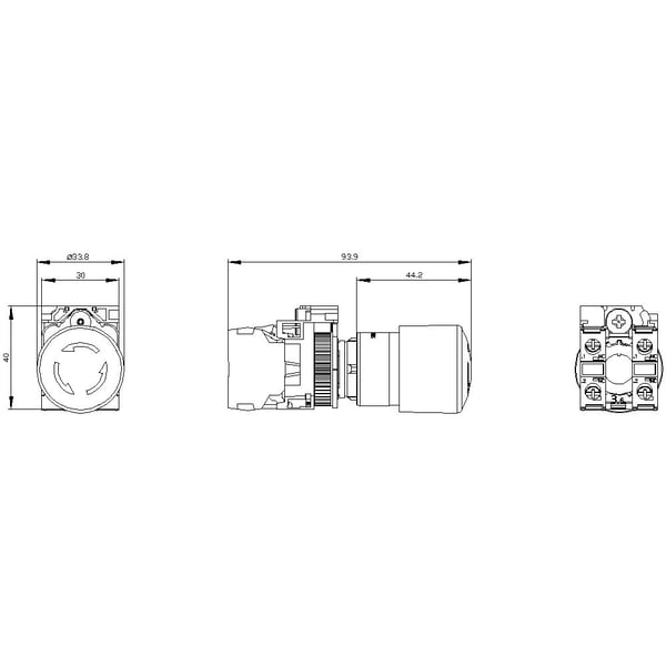 Siemens 3SU1100-1GB20-1PA0 Hätäpysäytyspainike 1 kpl.