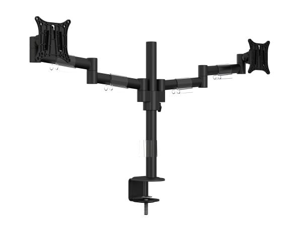 Multibrackets M VESA Deskmount Officeline Dual - Ställ - justerbar arm - för 2 LCD-bildskärmar - stål - svart - skärmstorlek: 15"-30" - klämma, mon...
