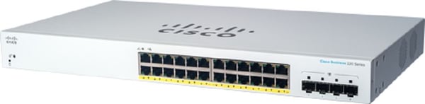 Cisco Business 220 Series CBS220-24P-4G - Switch - smart - 24 x 10/100/1000 (PoE+) + 4 x gigabit SFP (upplänk) - rackmonterbar - PoE+ (195 W)