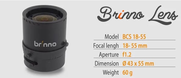 Brinno BCS 18-55, 9/7, 18 - 55 mm, CS-kiinnitys