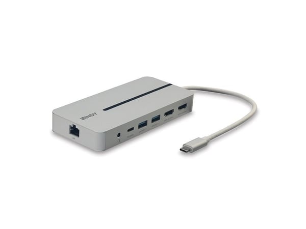 Lindy 43360, Koblet med ledninger (ikke trådløs), USB 3.2 Gen 1 (3.1 Gen 1) Type-C, 3,5 mm, Sølv, Hvit, -20 - 40 °C, -40 - 80 °C