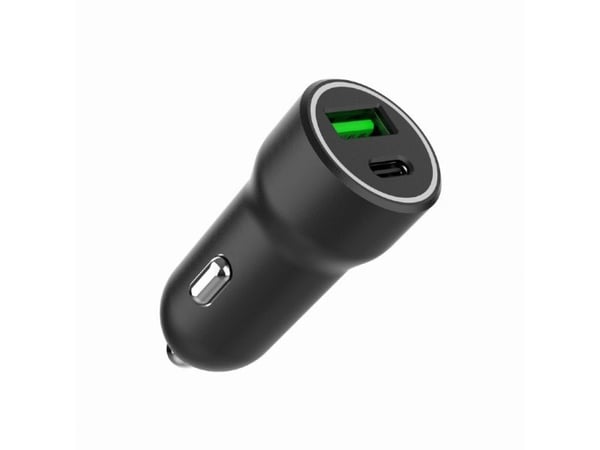 Gembird - Bilstrømadapter - 20 watt - 4 A - PD, QC 3.0 - 2 utgangskontakter (USB, USB-C) - svart