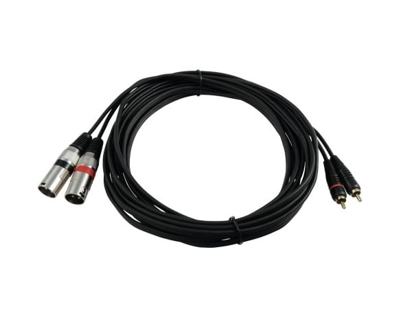 Omnitronic 3022522E, 2 x XLR (3-pin), Hankjønn, 2 x RCA, Hankjønn, 6 m, Svart
