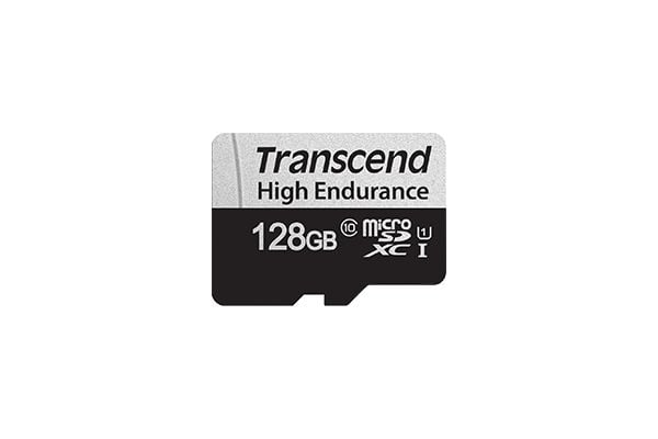 Transcend 350V - Flashminnekort (SD-adapter inkludert) - 128 GB - UHS-I U1 / Class10 - microSDXC UHS-I