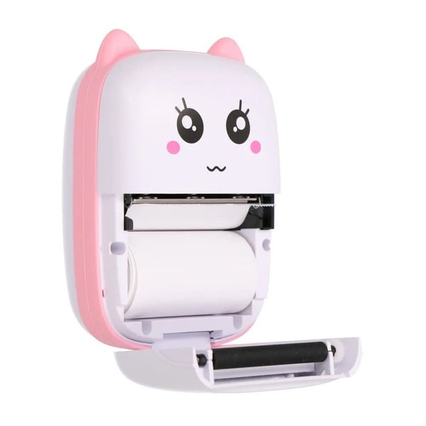 Extralink Kit | Thermal printer EPP-001 Pink + Self-adhesive thermal paper 5 rolls