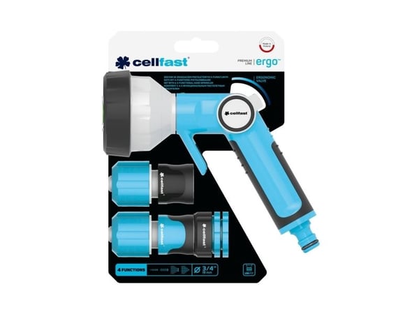 CELLFAST ERGO 4-TOIMISELLA 3/4" PISTOOLI-SPRINKLERILLÄ VARUSTETTUNA