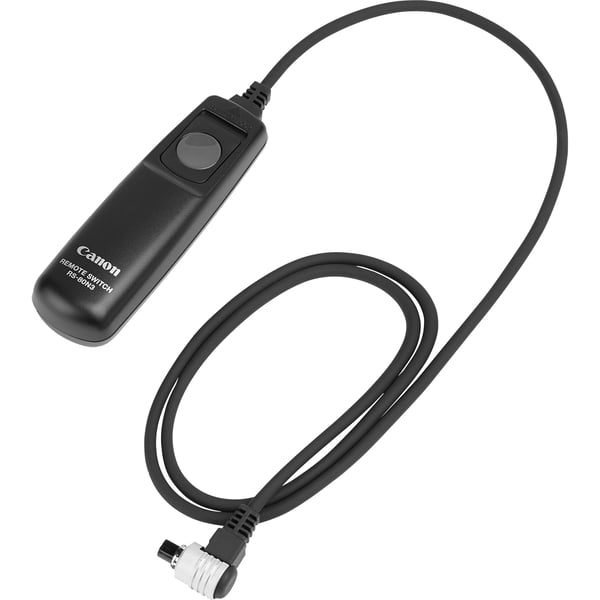 Canon RS-80N3 - Fjernkontroll - 1 knapper - kabel - svart - for EOS 1, 10, 1D, 1Ds, 1N, 1V, 20, 3, 30, 40, 50, 5D, 5DS, 6D, 7D, D30, D60, M6, R5, R6