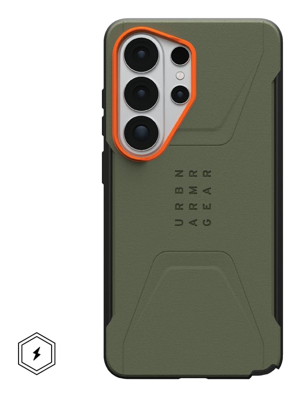 UAG Samsung Galaxy S26 Ultra Civilian magneettikuori, oliivinvihreä/oranssi