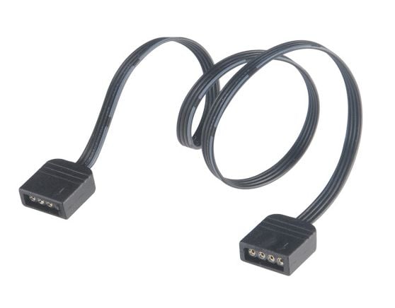 Akasa RGB - Forlengelseskabel for LED-stripelys - 4 pin-IDC (hunn) til 4 pin-IDC (hunn) - 30 cm - svart
