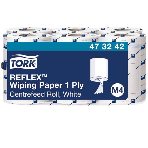 Tørkepapir Tork M4 Reflex™ hvitt - (6 ruller per kartong)