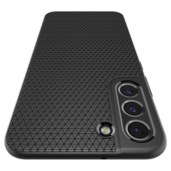 Spigen Liquid Air - Baksidesskydd för mobiltelefon - termoplastisk polyuretan (TPU) - mattsvart - för Samsung Galaxy S22