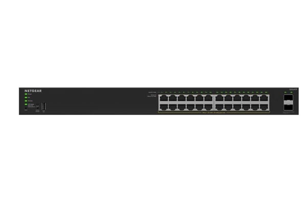 NETGEAR GS324TPv2 - Kytkin - 2+/L3 Lite - Smart - 24 x 10/100/1000 (PoE+) + 2 x SFP - Telineasennettava - PoE+ (190 W) - PoE+ (190 W)