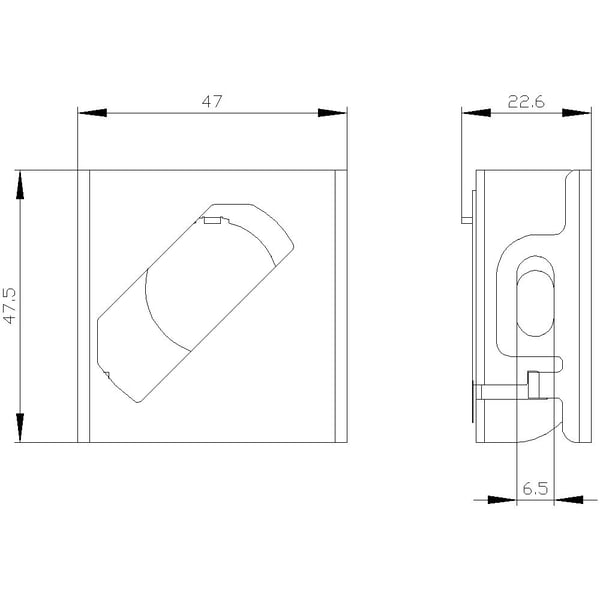 Siemens 3SU19500DS800AA0, Grå, Metalli, 56 g, 48 mm, 90 mm, 97 mm