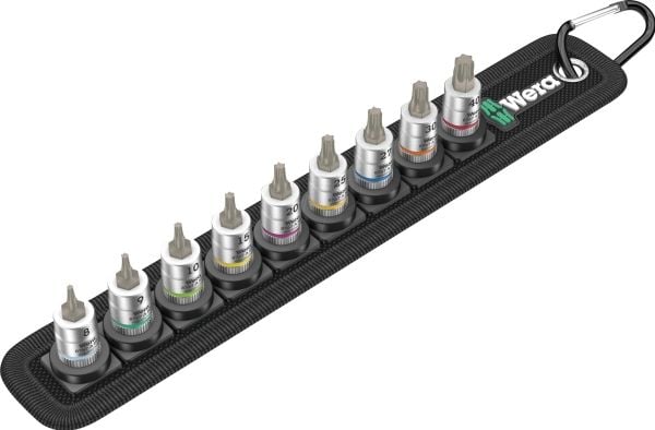 Wera 05003882001, Hylssats, 1/4", Metrisk, 9 huvuden, 40,8,9,10,15,20,25,27,30 mm