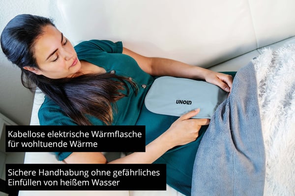 Unold 86018 Oppvarming Elect. Varmtvannsflaske bl 27,0x18,5cm 65°C 380W Ingen elektrosmog (86018)